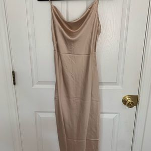 Aspen Midi Dress - Champagne Satin